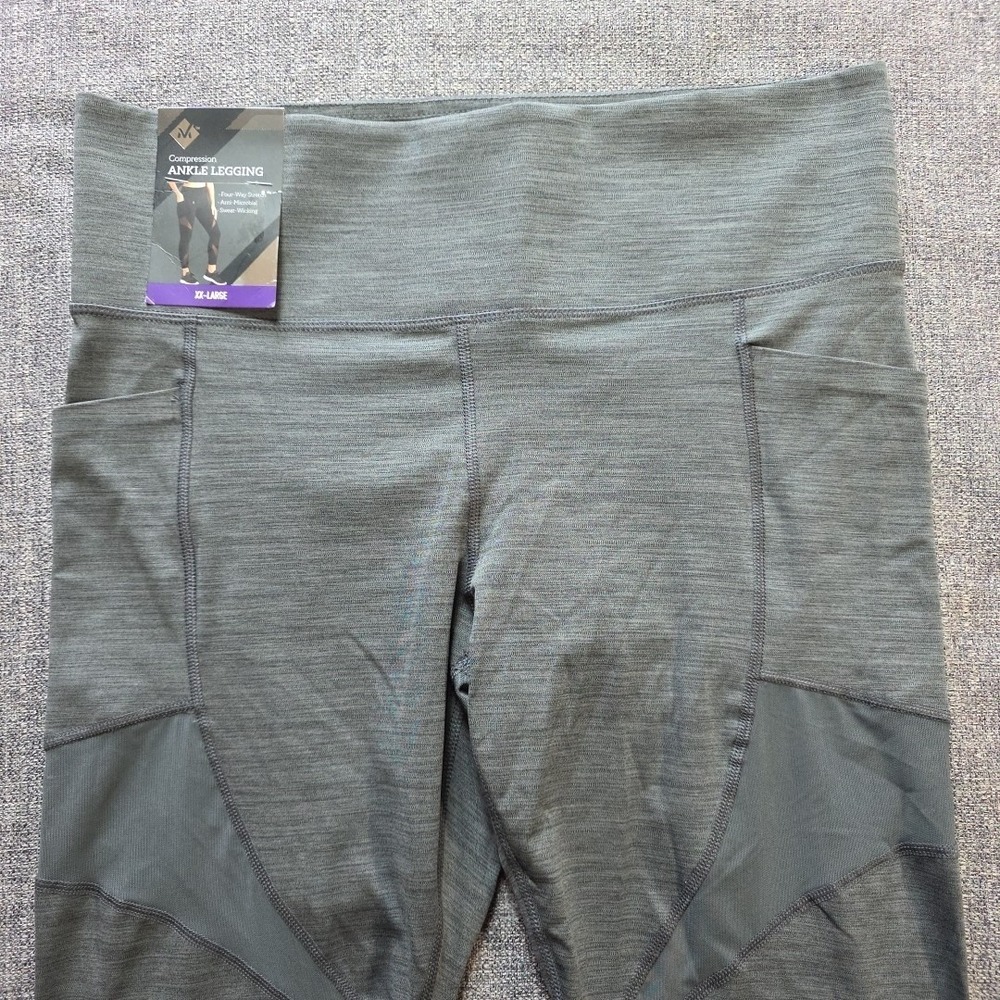 Member's Mark Women's Mesh Detail Hi Rise Compression‎ Ankle Legging Pockets XXL